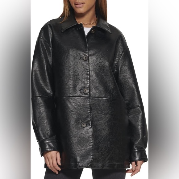 SOLD. BNWT Levi’s Black Vegan Leather Jacket - Picture 2 of 11